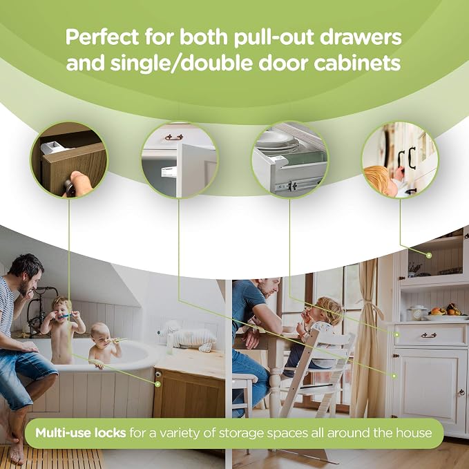 Skyla Homes Magnetic Cabinet Locks Baby Proofing Child Safety - Image 5