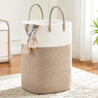 Laundry Basket, Woven Cotton Rope Laundry Hamper, Versatile Storage by Artfeel