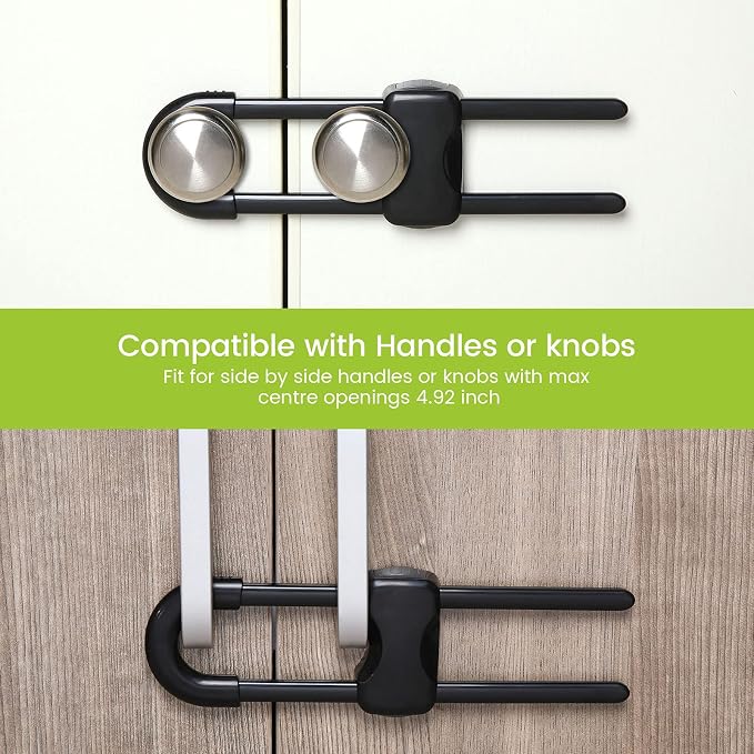Jetec 10 Pieces Cabinet Locks for Babies, U-Shaped Proofing Drawers Safety - Image 3