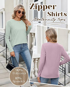 4 Pack Women's Nursing Breastfeeding Tops, Long Sleeve Maternity Shirts Loose - Image 4