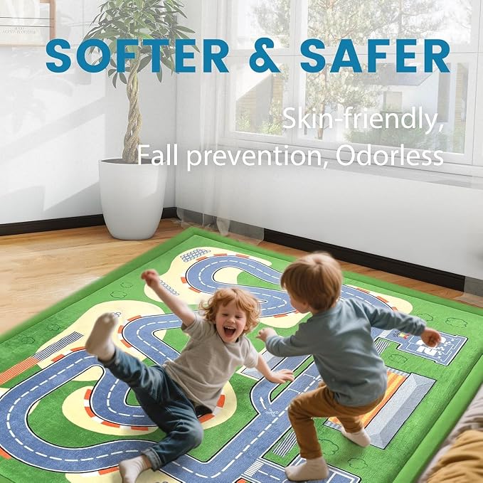 1.3" Thick Educational Baby Floor Play Mat 79x158, Basic Padded Memory Foam - Image 5