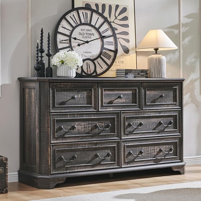 T4TREAM Farmhouse 7 Drawers Dresser by T4TREAMFurniture