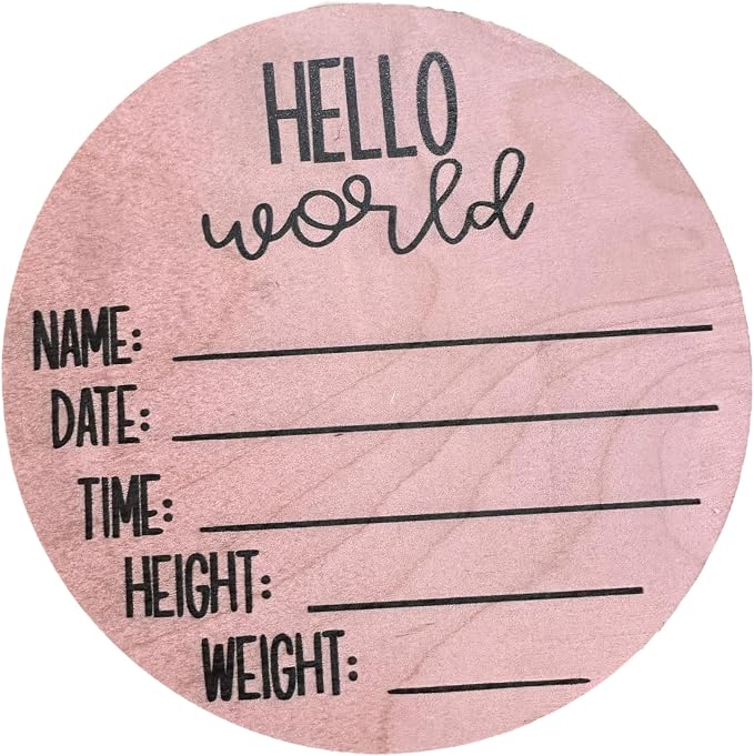 Baby Shower Sign, Newborn Girl Nursery Decor, Wood round, Girls decorative by Unknown