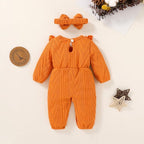 Happy Town Baby Girl Romper Infant Fall Winter Clothes Ruffle Sweater Long - Image 3
