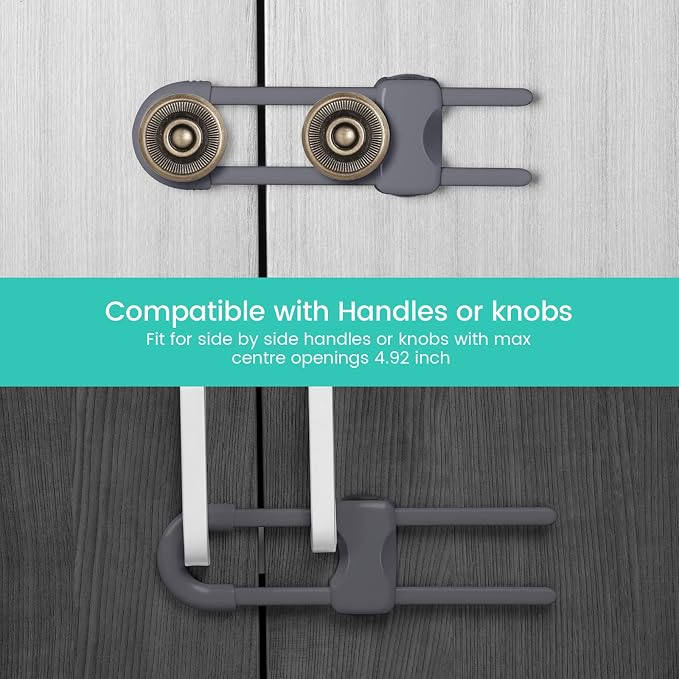 Jetec 10 Pieces Cabinet Locks for Babies, U-Shaped Proofing Drawers Safety - Image 4