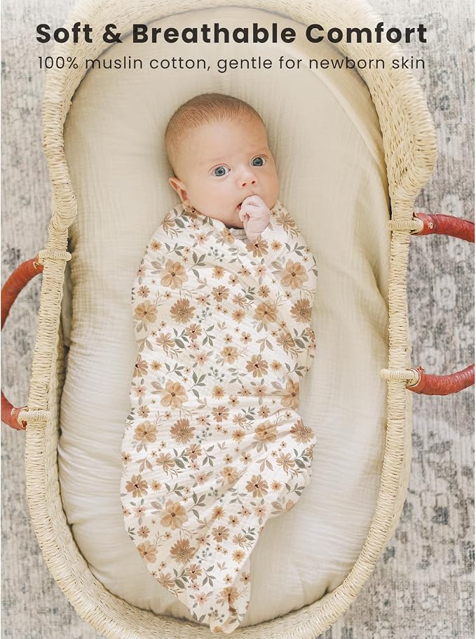 Konssy 3 Pack Muslin Swaddle Blankets - Image 8