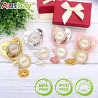 Personalized Pacifier Set with Name, BPA Free, Bling Gold Silver Pink Rose Gold - Image 4