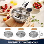 Food Mill Stainless Steel With 3 Grinding Discs and Complete Canning Supplies - Image 3