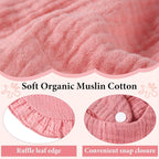 Kenning 18 Pcs Muslin Drool Baby Bibs Baby Girl Ruffle Bibs Absorbent Cotton - Image 4