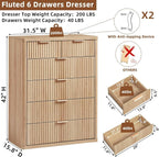 LEYAOYAO Fluted 6 Drawers Dresser - Image 2
