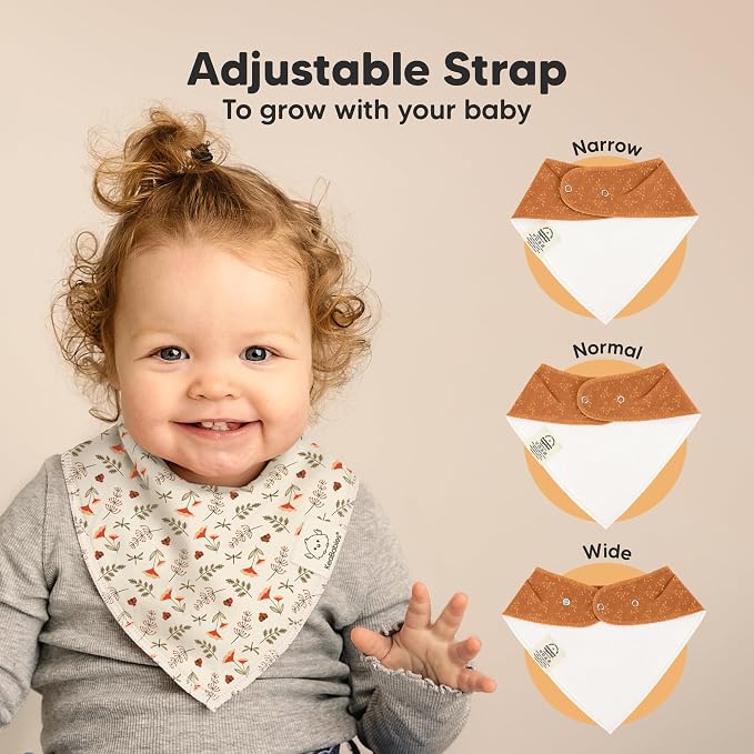 8-Pack Organic Baby Bandana Bibs - Image 3