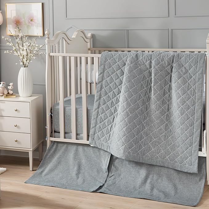 Brandream Crib Bedding Set for Boys 100% Cotton Linen Gender Neutral Boho by Brandream