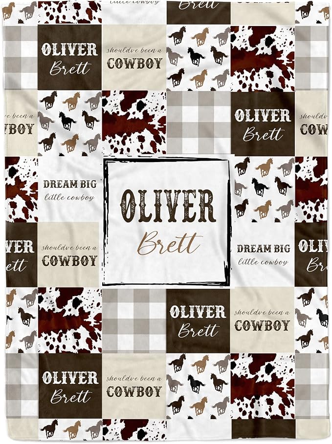 MDPrints Cowboy Personalized Baby Blankets by MDPrintsGlobal