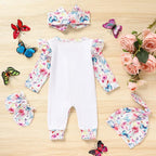 GRNSHTS Newborn Baby Girl Romper Infant Letter Print Jumpsuit Floral - Image 3
