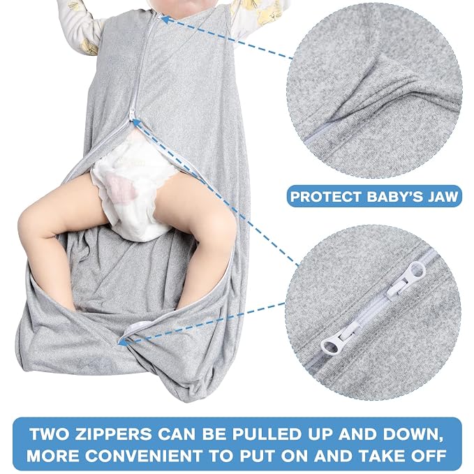 3 Pack Baby Sleep Sack 0-3 Months 100% Rayon Cotton Baby Sleeping Bag 2-Way - Image 3