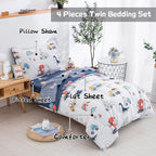 DJY Cotton Twin Bedding Set, Dinosaur Cars Reversible Twin Comforter Set - Image 3