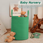 Large Woven Laundry Basket Hamper, 60L Cotton Rope Storage Bin - Image 2