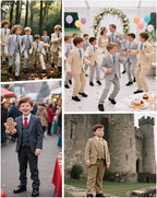 Boys Suit 4 Pcs Slim Fit Set Casual Suits Wedding Outfit Prom Jacket Vest Pant - Image 7