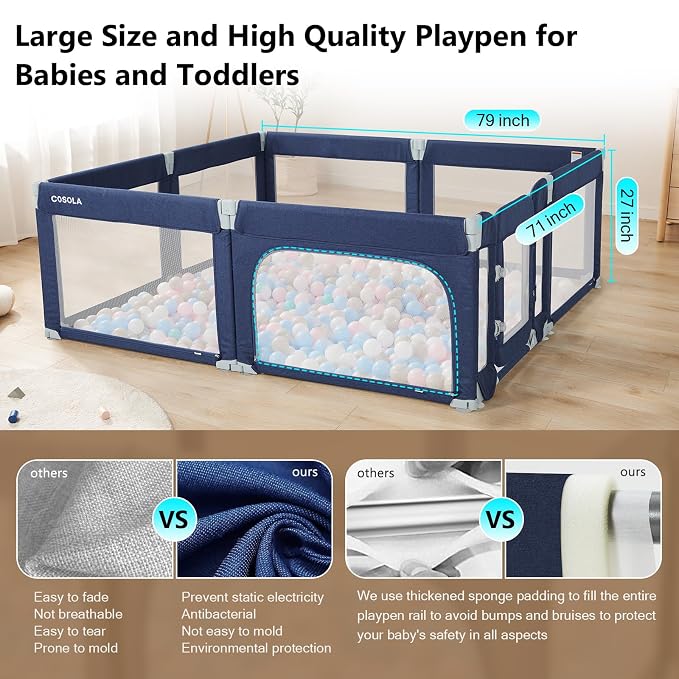 Baby Playpen, Large Play Pen for Babies and Toddlers - Image 4