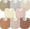 Susurration Muslin Baby Bibs 8 Pack Bandana Drool Bibs, Soft Square Adjustable by Susurration