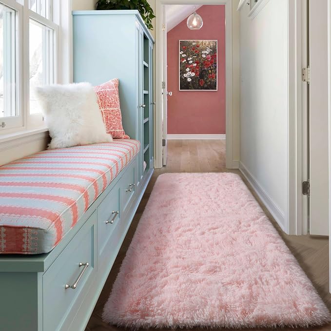 ONASAR Pink Runner Rugs for Bedroom Living Room, 2x6 Washable Bedside Hallway - Image 5