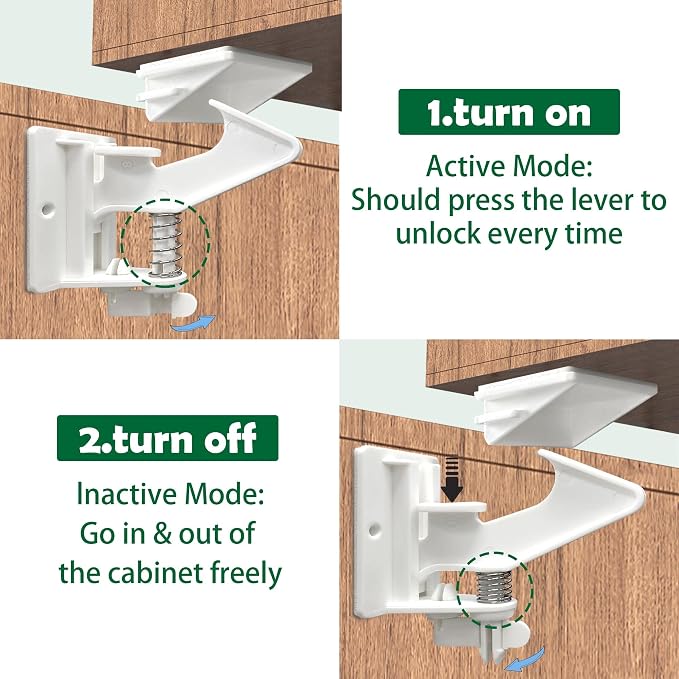 Vmaisi 12 Pack Cabinet Locks Child Safety Latches - Image 5