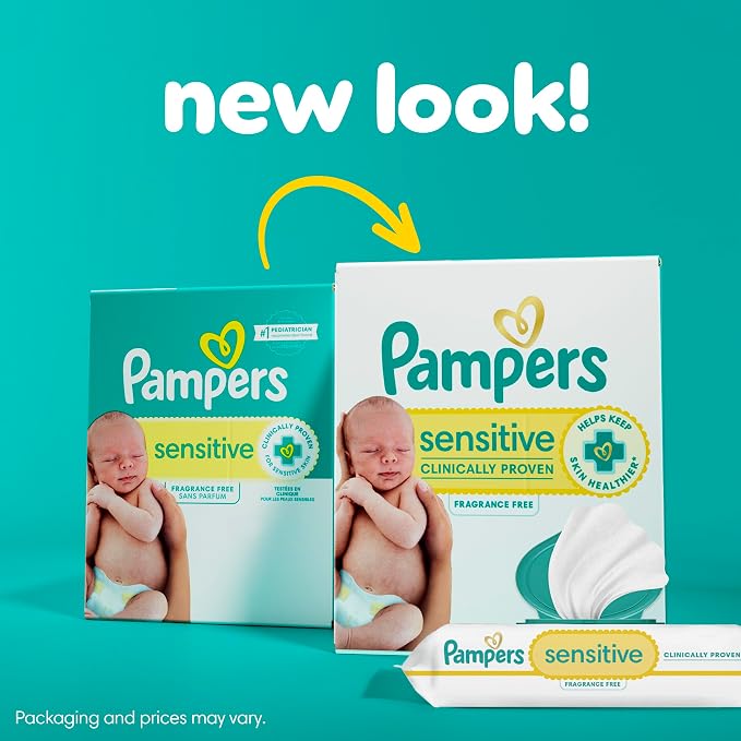 Pampers Baby Wipes Sensitive, Water Based Baby Wipes, Hypoallergenic and - Image 10