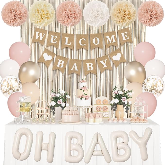 Ouddy Party Champagne Gold Boho Baby Shower Decorations by OuddyParty
