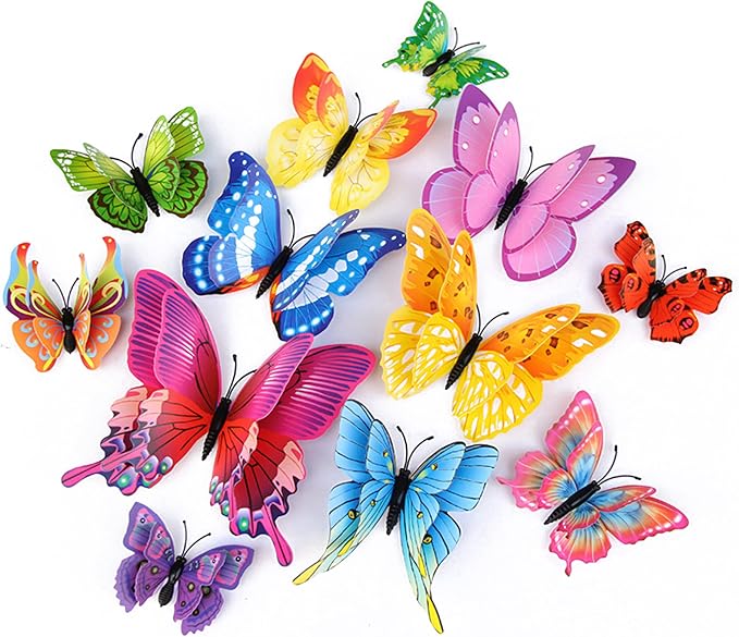 Butterfly Wall Decor 24/48 PCS, 3D Butterflies Stickers by Opseam
