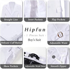 Boys' 3 Piece Suit Set with Suit Jacket, Formal Tuxedos Slim Fit Ring Bearer - Image 5