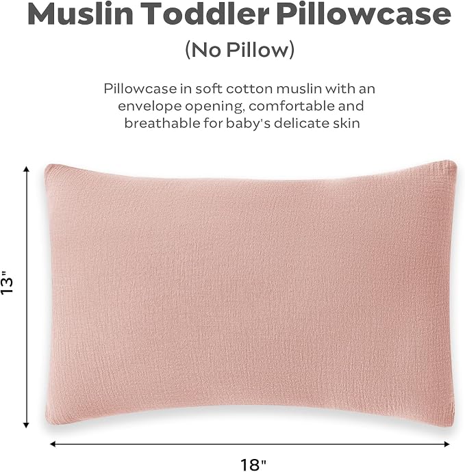 JELLYMONI 2 Pack Muslin Toddler Pillowcase - Image 5