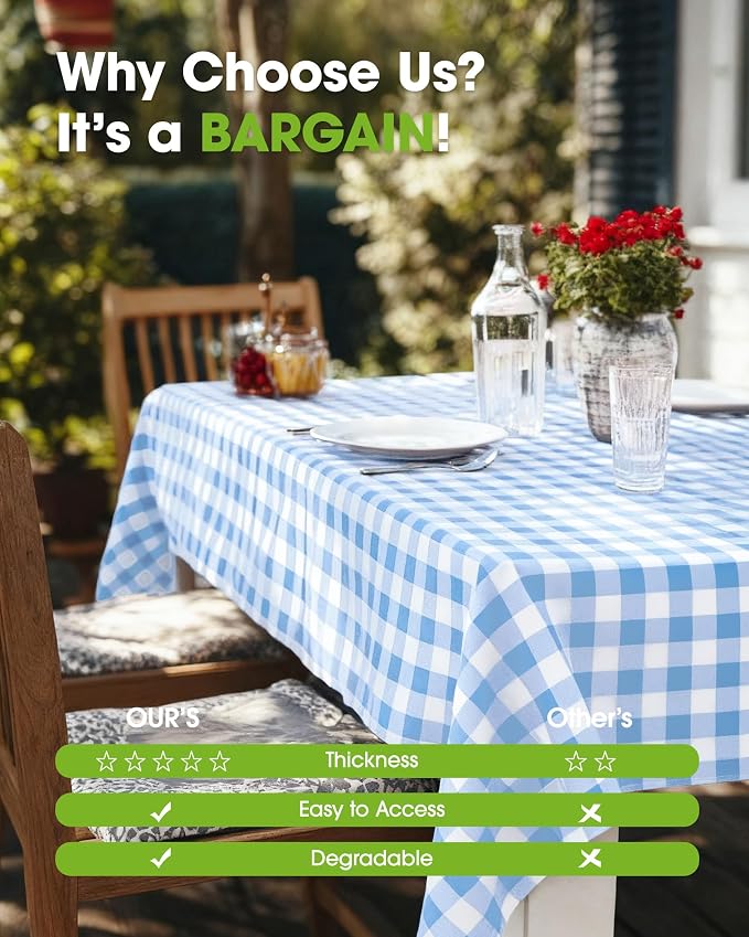 Pureegg Plastic Table Cloth Disposable 8 Pack, 54 x 108 Inch Table Cloths - Image 6