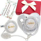 Personalized Pacifier Set with Name, BPA Free, Bling Gold Silver Pink Rose Gold by Ausbay