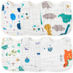 Zainpe 6Pcs Snap Muslin Cotton Baby Bibs Dinosaur Star Bear Pattern Bib by Zainpe