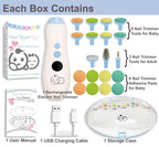 Rechargeable 22 in 1 Baby Nail Trimmer, Usage Labeled Case, 13 Extra - Image 6