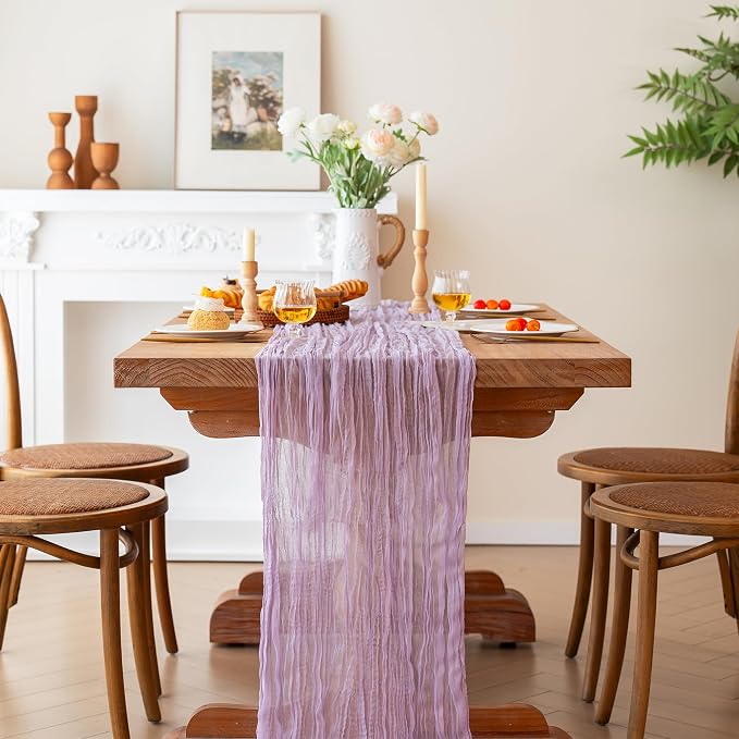 FEXIA 12 Pack Lilac Table Runner 35x120 Inches - Image 4