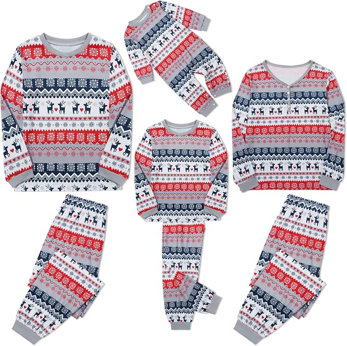 Weixinbuy Family Pajamas Set Christmas Pjs Matching Clothes Pajamas - Image 7