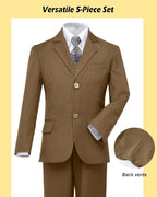 Boys’ Formal Suit 5 Piece Set, Toddler Tuxedos - Image 4