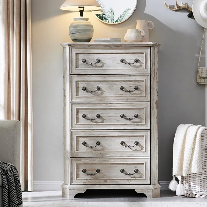 T4TREAM Farmhouse 5 Drawers Dresser - Image 2