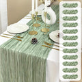 FEXIA 12 Pack Sage Green Table Runner 35x120 Inches by FEXIA