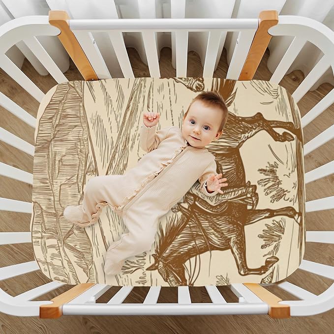 Western Desert Cowboy Crib Sheets, Crib Sheets - Image 7