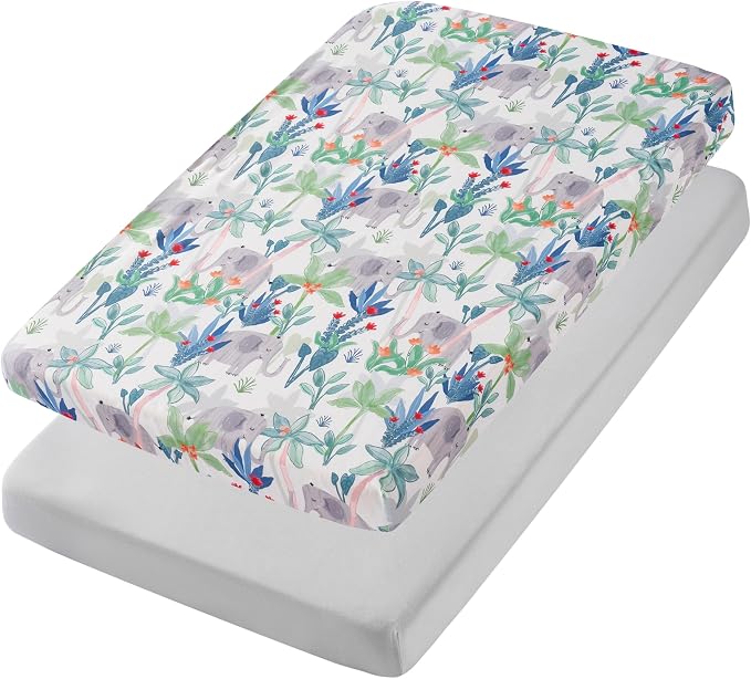 TILLYOU Mini Crib Sheets Fitted 2 Pack, Pack and Play Sheets - Image 7
