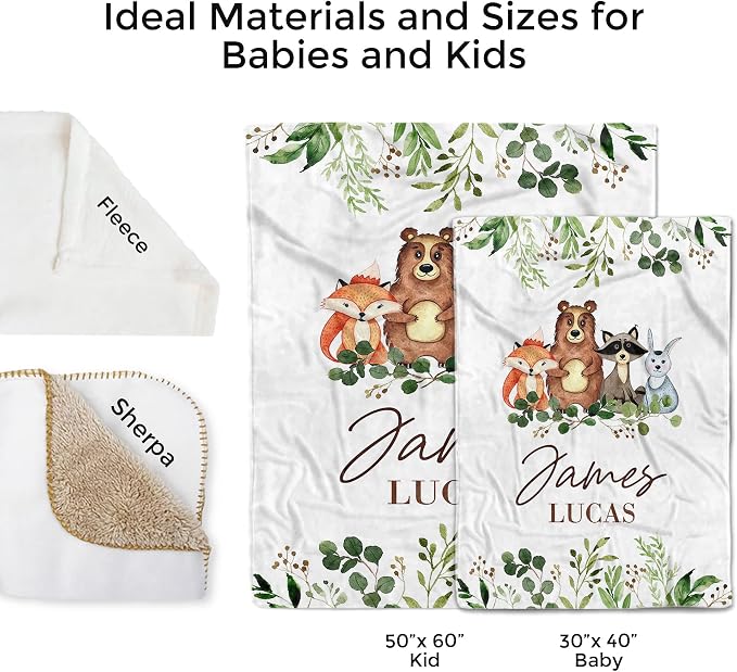 MDPrints Personalized Woodland Baby Blankets - Image 5