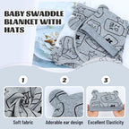 Cinaci 2 Pack Adjustable Soft Cotton Blend Newborn Baby Receiving Swaddle - Image 3