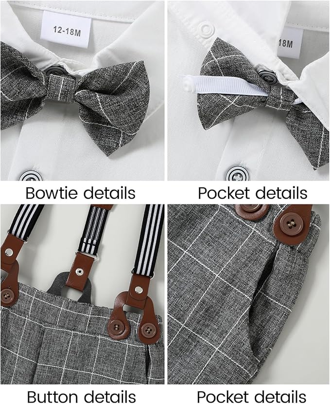 ARTMINE Toddler Boy Clothes Suit Gentleman Wedding Outfits, Formal Dress - Image 3