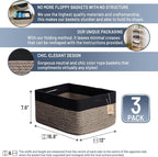 NaturalCozy Storage Baskets 16.8”x13”x7.6” Cotton Rope Woven Baskets - Image 2