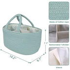 Diaper Caddy Organizer for Baby Cotton Rope Nursery Storage Bin Basket Portable - Image 3