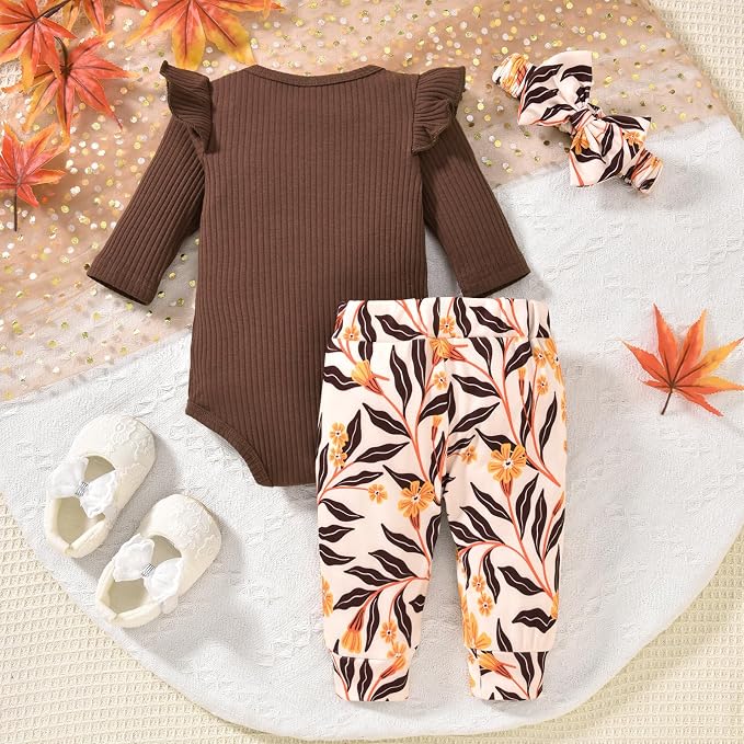 Aalizzwell Preemie Newborn Infant Baby Girls Clothes Ribbed Romper Bodysuit - Image 5