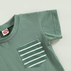 Rtnnsbbfcm Newborn Baby Boy Summer Clothes Short Sleeve Color Block Front - Image 4