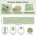 FEXIA Table Runner Sage Green Cheesecloth Table Runner 30x118 Inches - Image 2